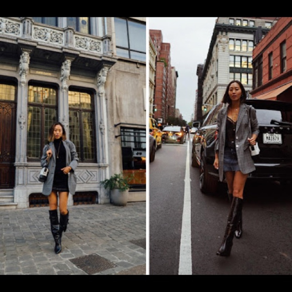 Iro Black Leather Knee High Boots (Song of Style)